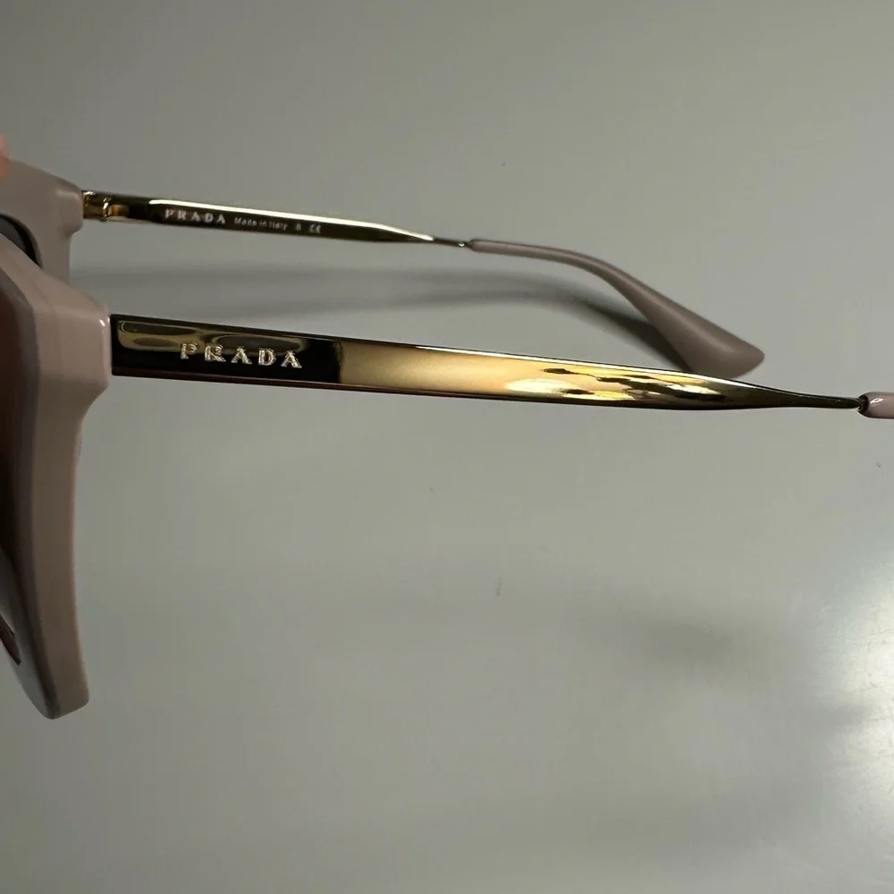 Prada Cinema Iconic Cat Eye Sunglasses 09Q Opal Pink Gold Aviator Gradient - Picture 7 of 14